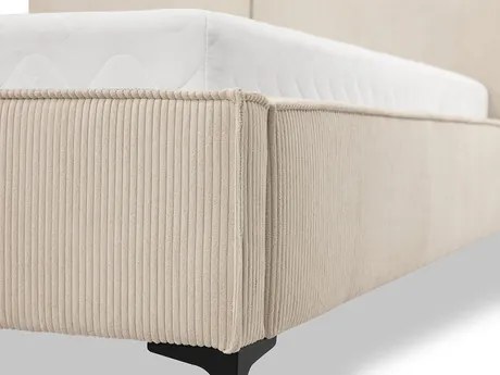 Pat matrimonial 140 cm Camtana (crem + Negru) (cu somieră) (cu sp. depozitare). Promo -17%. 1104105
