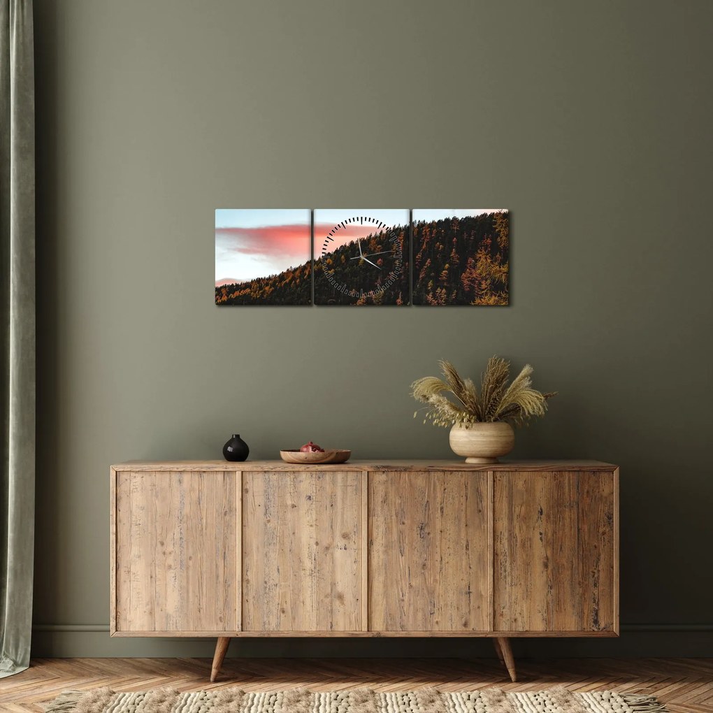 Tablou - Zori de zi (cu ceas) (90x30 cm)