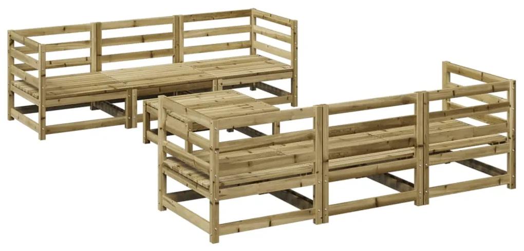 3299300 vidaXL Set canapea de grădină, 7 piese, lemn de pin tratat