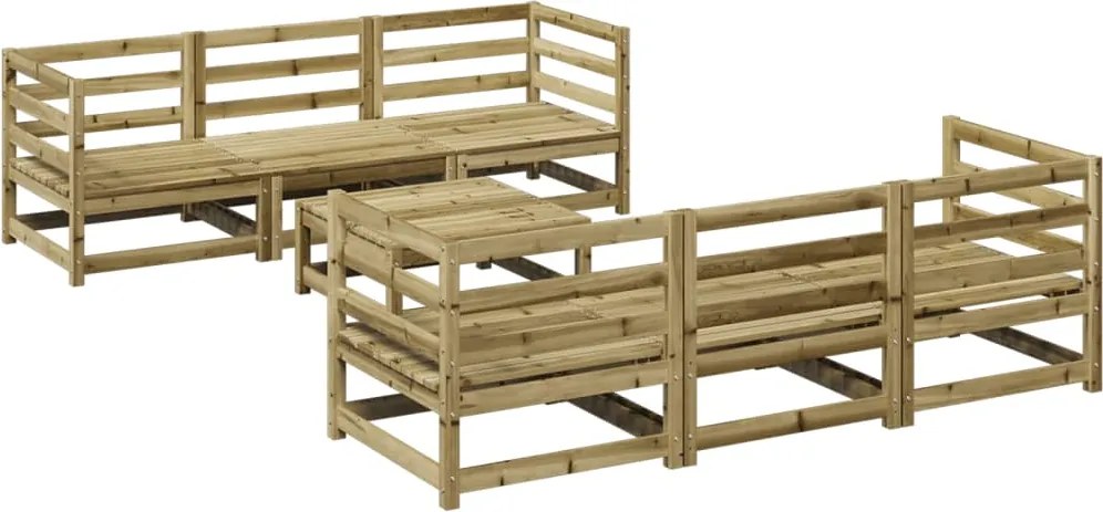 vidaXL Set canapea de grădină, 7 piese, lemn de pin tratat