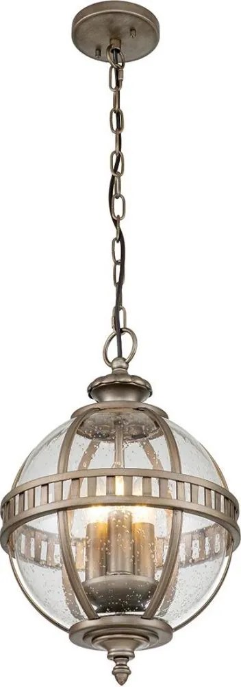 Kichler KL-HALLERON-8M-BU - Lustră de exterior suspendată pe lanț HALLERON, 3xE14/40W/230V IP44