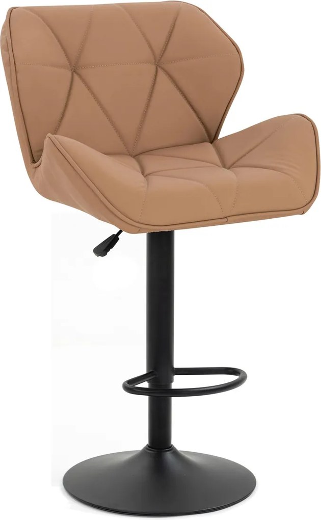 HR111W Scaun Caramel Piele Ecologica Premium Soft cu Bază Neagră