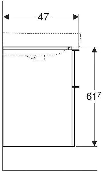 Mobilier suspendat Geberit, Smyle Square, pentru lavoar de 60 cm, alb