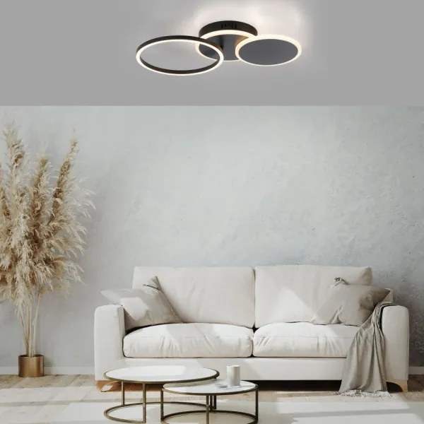 Plafonieră LED SEVENT LED/25,5W/230V negru Leuchten Direkt 14116-18