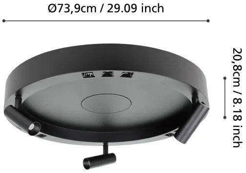 Plafonieră LED dimabilă Eglo 390052 BRUSCOLI 3xLED/8W/230V + 3xLED/8,5W + telecomandă