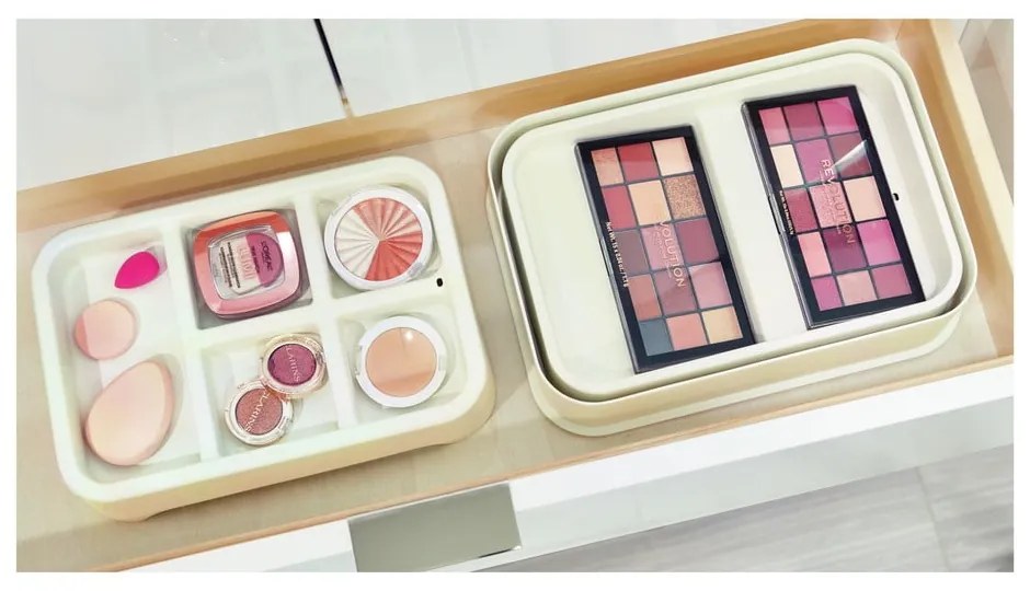 Organizator pentru cosmetice iDesign Eco Bin, 28,12 x 19,23 cm, alb