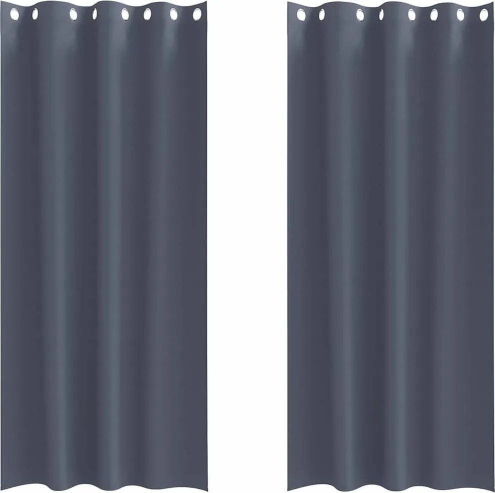 vidaXL Perdele Opaque cu Inel 2 pcs Antracit 260 x 140 cm Poliester
