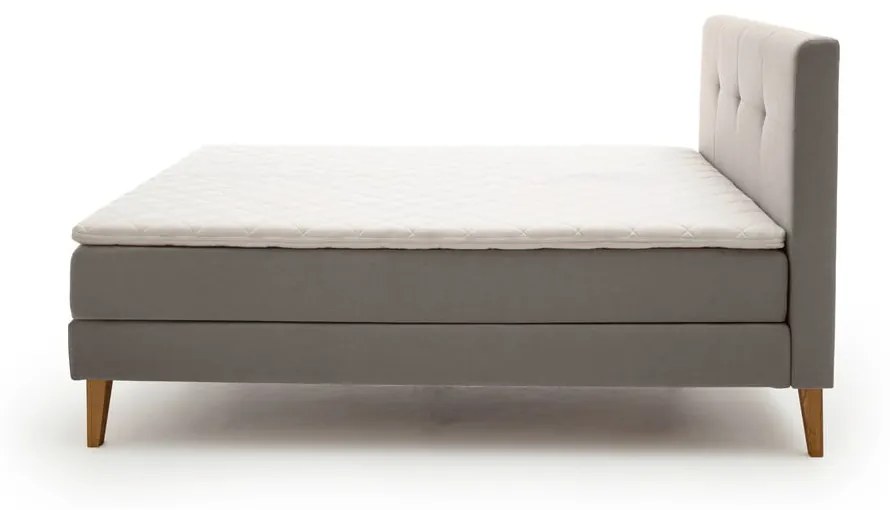 Pat boxspring gri deschis 160x200 cm Stockholm – Meise Möbel