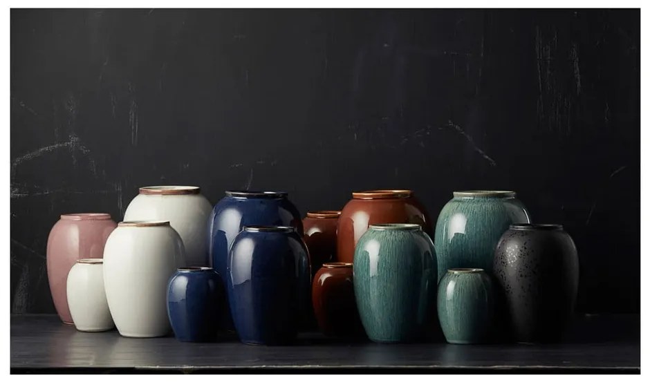 Vază albastru-închis din gresie (înălțime 20 cm) Gastro Blue – Bitz