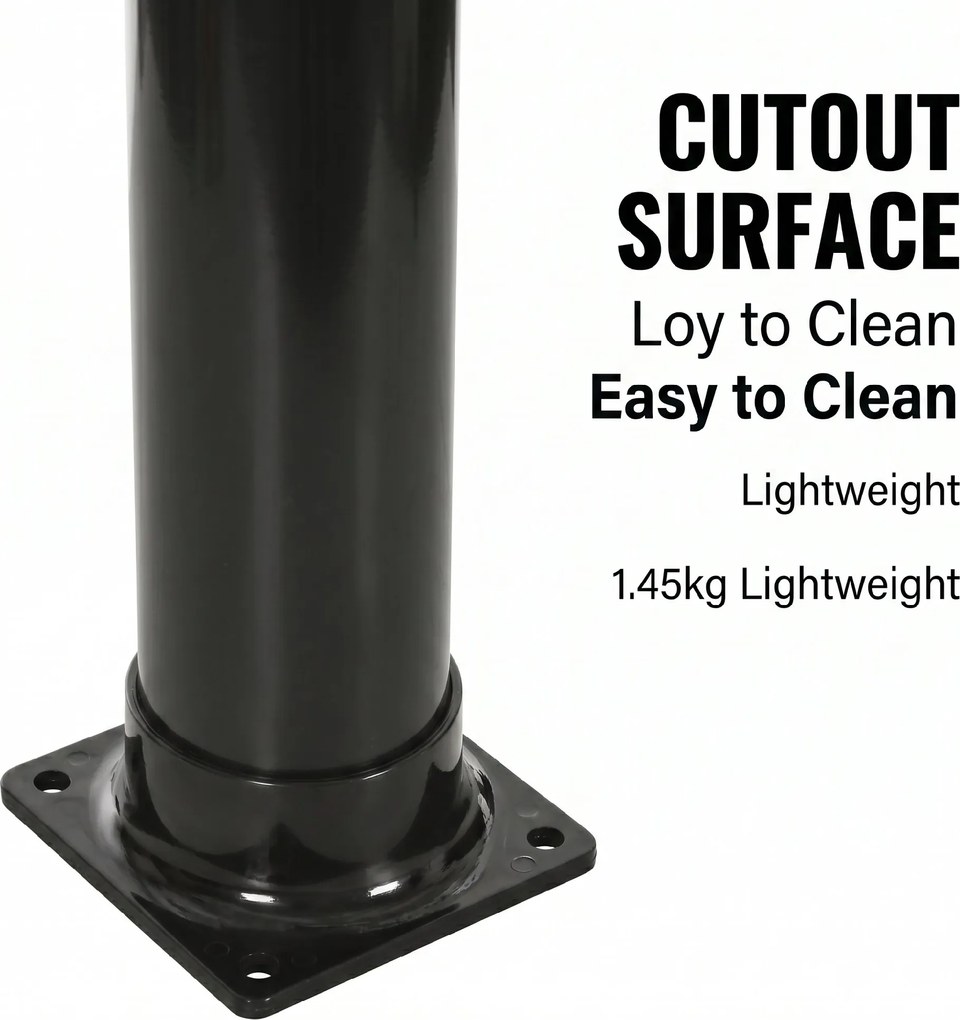 Outsunny Duș Solar de 20L cu Robinet Inferior și Temperatură Reglabilă, 15.5x15.5x222 cm, Negru | Aosom Romania