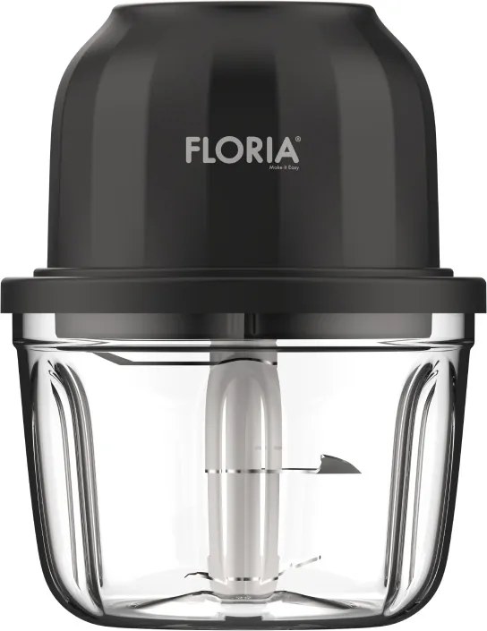 Tocator legume-fructe Floria ZLN2655 Mini Chopper reincarcabil, Capacitate 350 ml, Baterie 1200mAh, Putere 5V 30W
