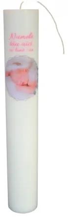 Lumanare Botez Fetita personalizata cu poza si nume 5,5 cm, 30 cm