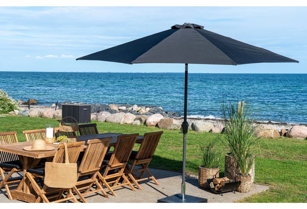 Parasol de grădină Houston cu cadru metalic 300 cm negru