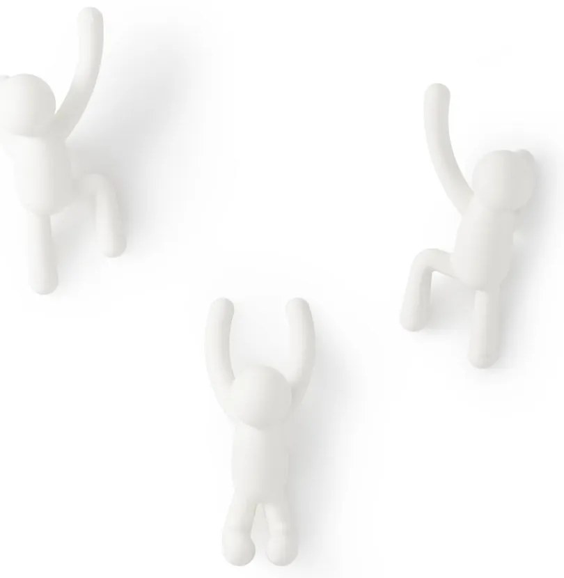 Cârlige 3 buc. de montat pe perete din plastic Buddy – Umbra