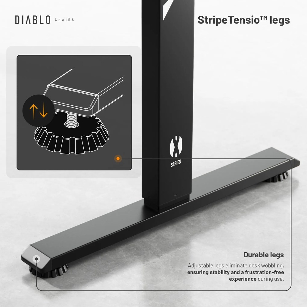 Birou Cu Înălțime Reglabilă Diablo X-Tensio 1400 Negru