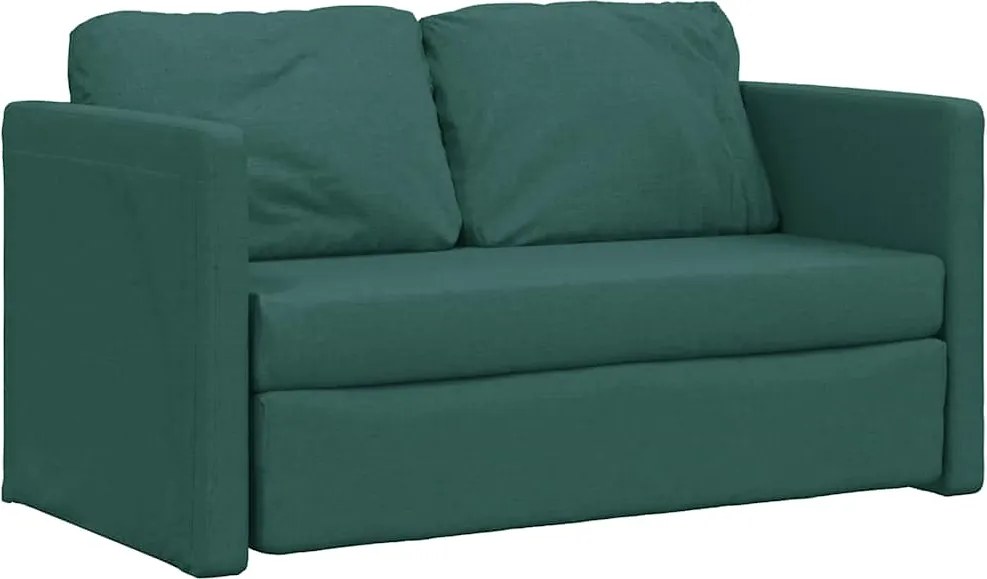 vidaXL Canapea extensibilă 2 în 1, verde închis, 112x174x55 cm, textil
