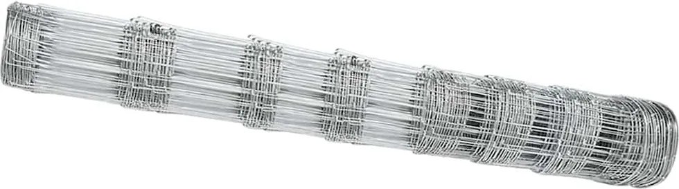 vidaXL Gard pentru câmp Argintiu 25 x 1 m Oțel galvanizat