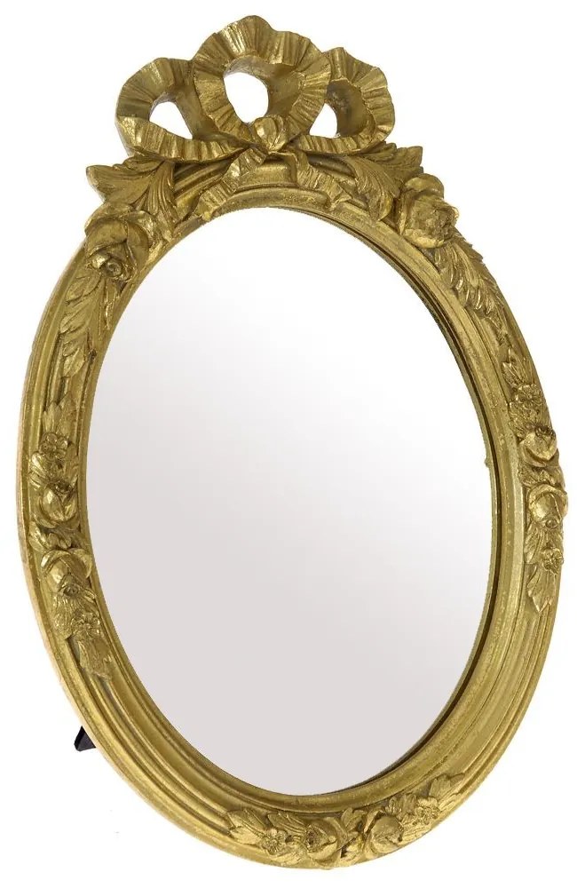 Oglinda de masa din rasina Vintage Gold 25 x 35 cm