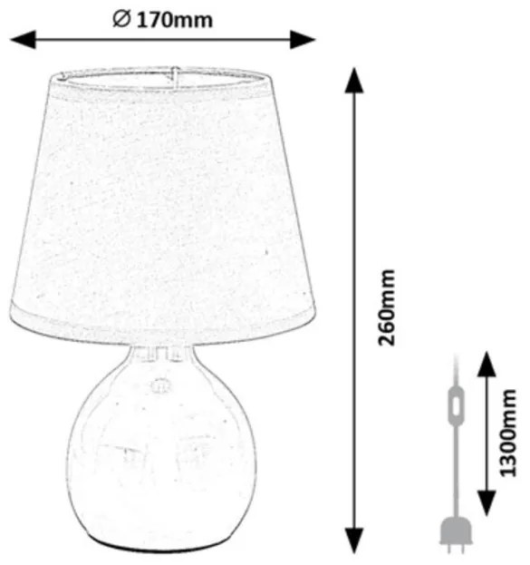 Lampa de masa ceramica si abajur verde Ingrid