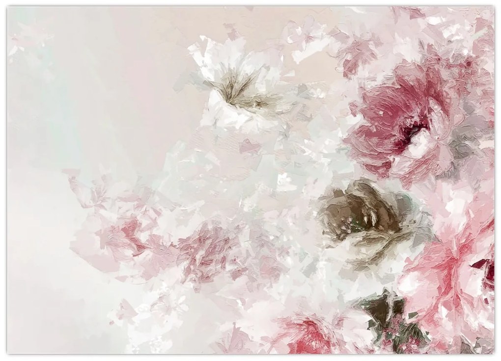Tablou - Pictura flori roz (70x50 cm)