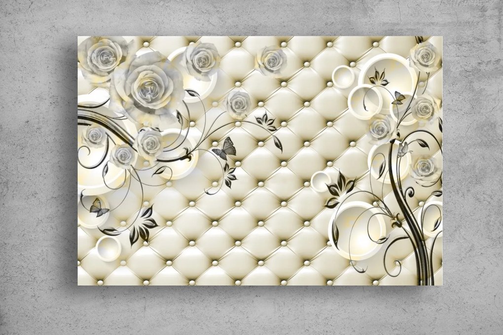 Tapet Premium Canvas - Florile fluturii si fundalul abstract 3d