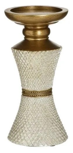 Suport lumanare din rasina White Golden 10 cm x 20 cm