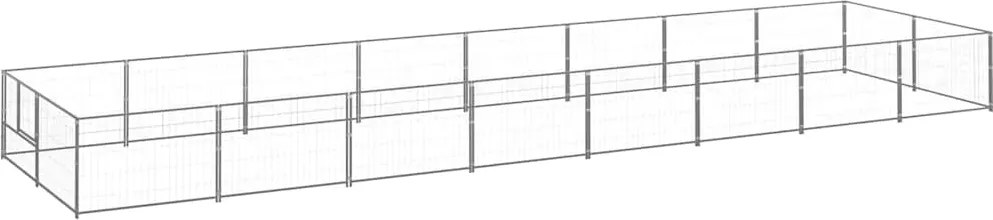 vidaXL Padoc pentru câini, argintiu, 16 m², oțel