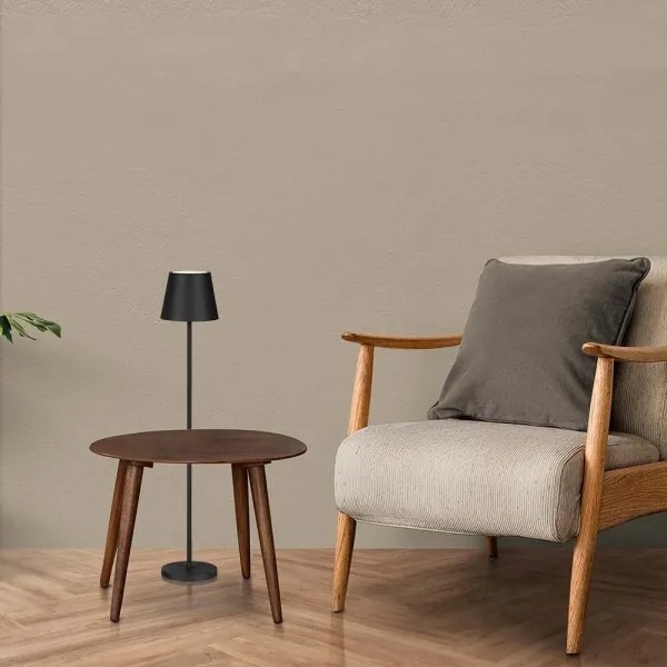 Lampă LED de podea 3în1, reglabilă, 4W, 5V, 4400mAh, 3000K, IP54, negru