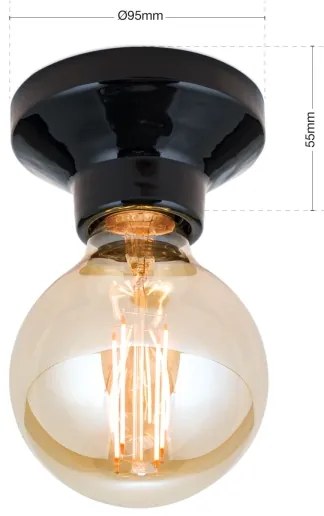 Orion - Plafonieră FROST 1xE27/60W/230V neagră