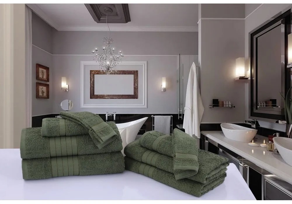 Prosoape verde-închis 2 buc. din bumbac din frotir 70x140 cm – Good Morning