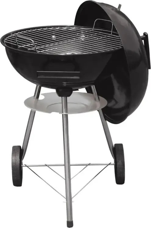 Gratar pe carbuni Kinghoff KH 2033, Ventilatie reglabila, Roti, Otel, Negru