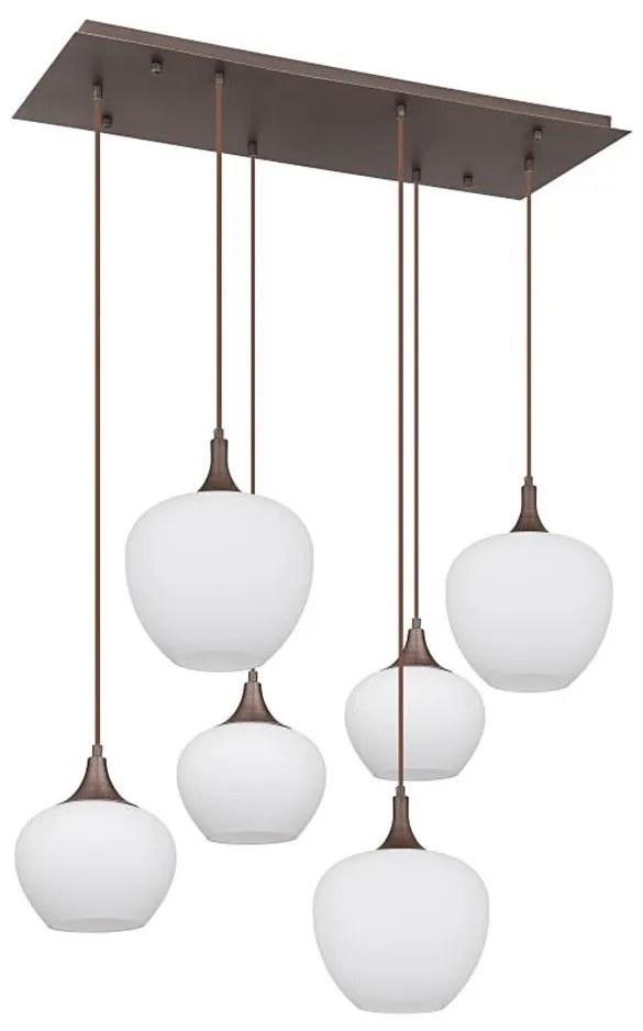 Lustră pe cablu Globo 15548-6HC MAXY 6xE27/40W/230V alb