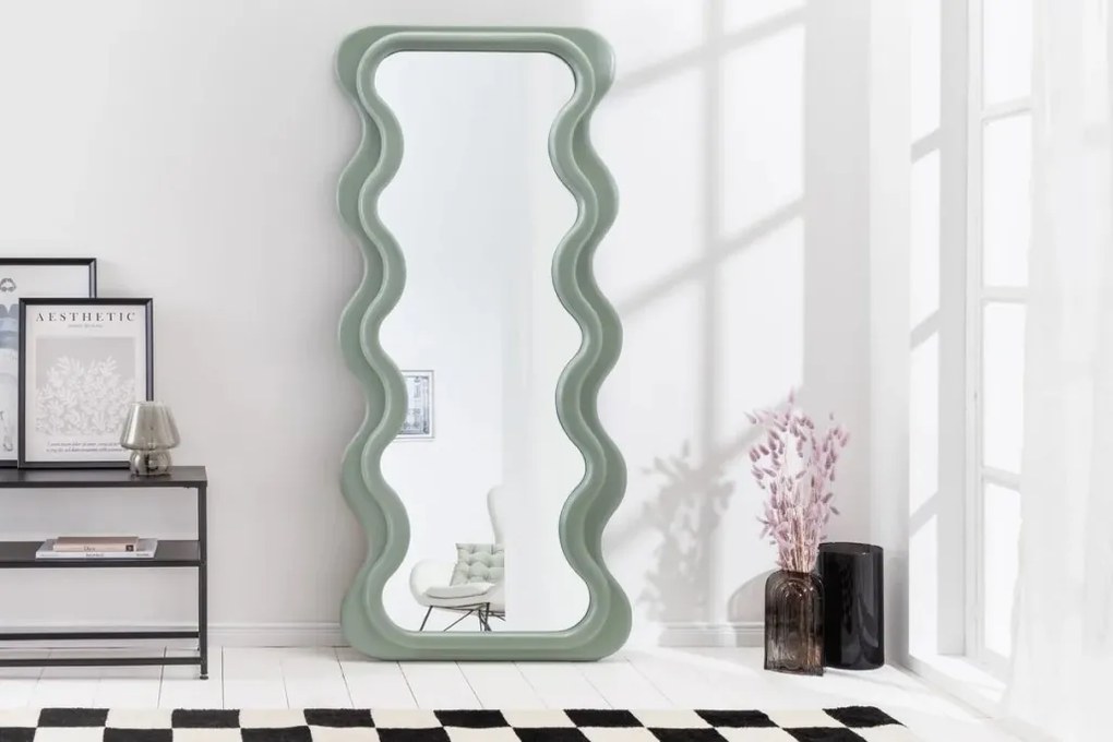 Oglinda de perete design modern CURVY 160cm, verde salvie A-43160 VC