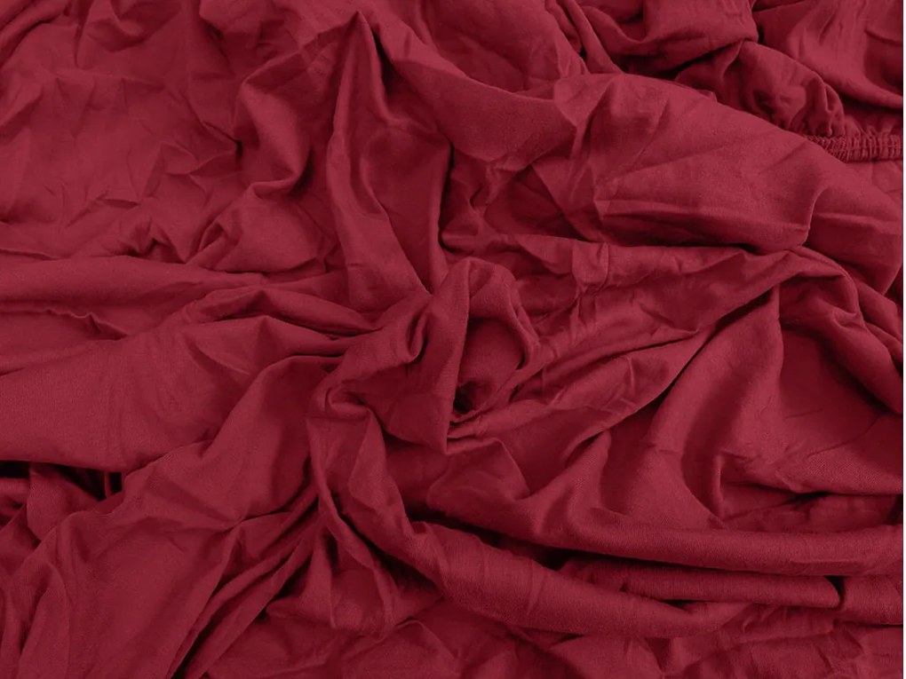 Cearsaf Jersey EXCLUSIVE cu elastic 180 x 200 cm visiniu Gramaj (densitatea fibrelor): Lux (190 g/m2)