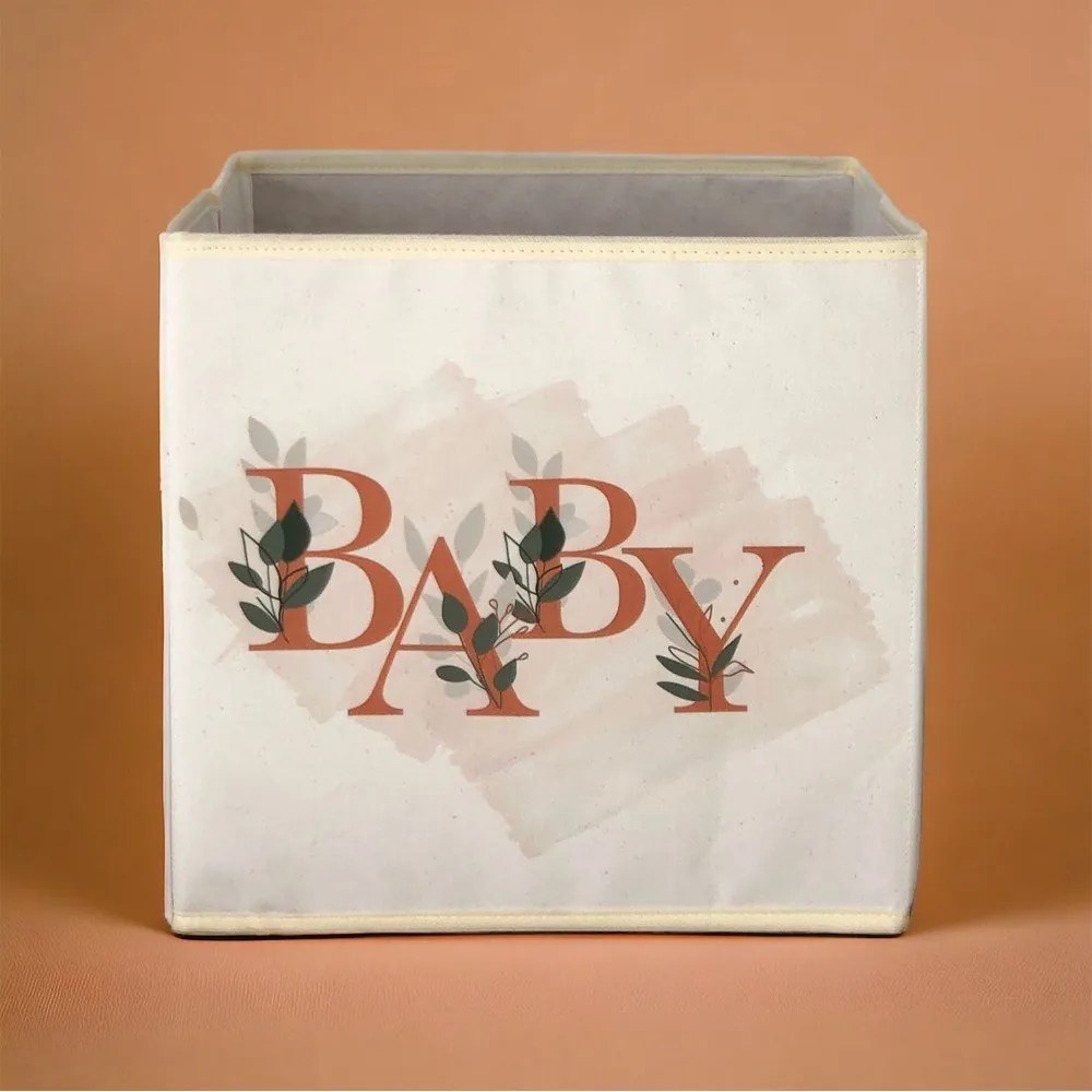 Cutie de depozitare bej din material textil 30x30x30 cm – Mioli Decor