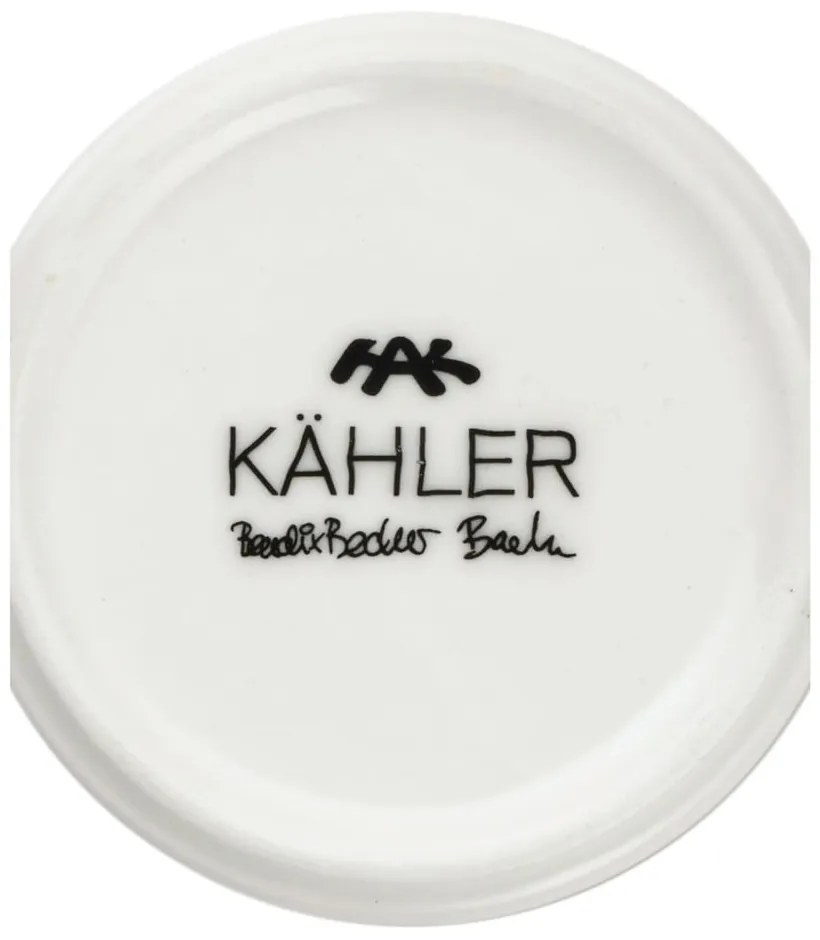 Sfeșnic din porțelan auriu Kähler Design Nobili, înălțime 19 cm