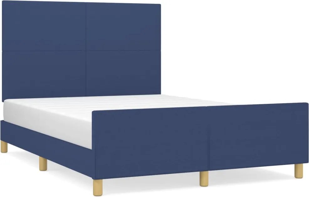 vidaXL Cadru de pat fără saltea, albastru, 140x190 cm, textil
