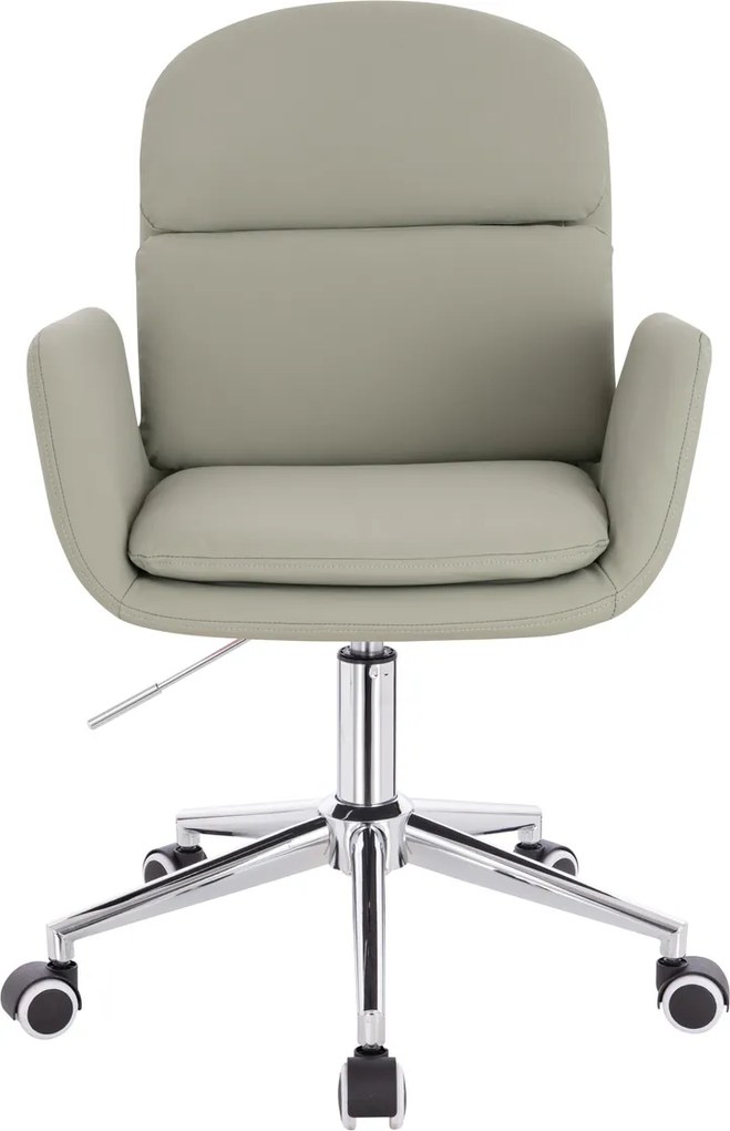 HR480K Scaun Culoarea Inului Piele Ecologica Premium Soft cu Bază Cromata