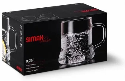 Cană de sticlă Simax 2522/2 Look 0,25 l, 2 buc