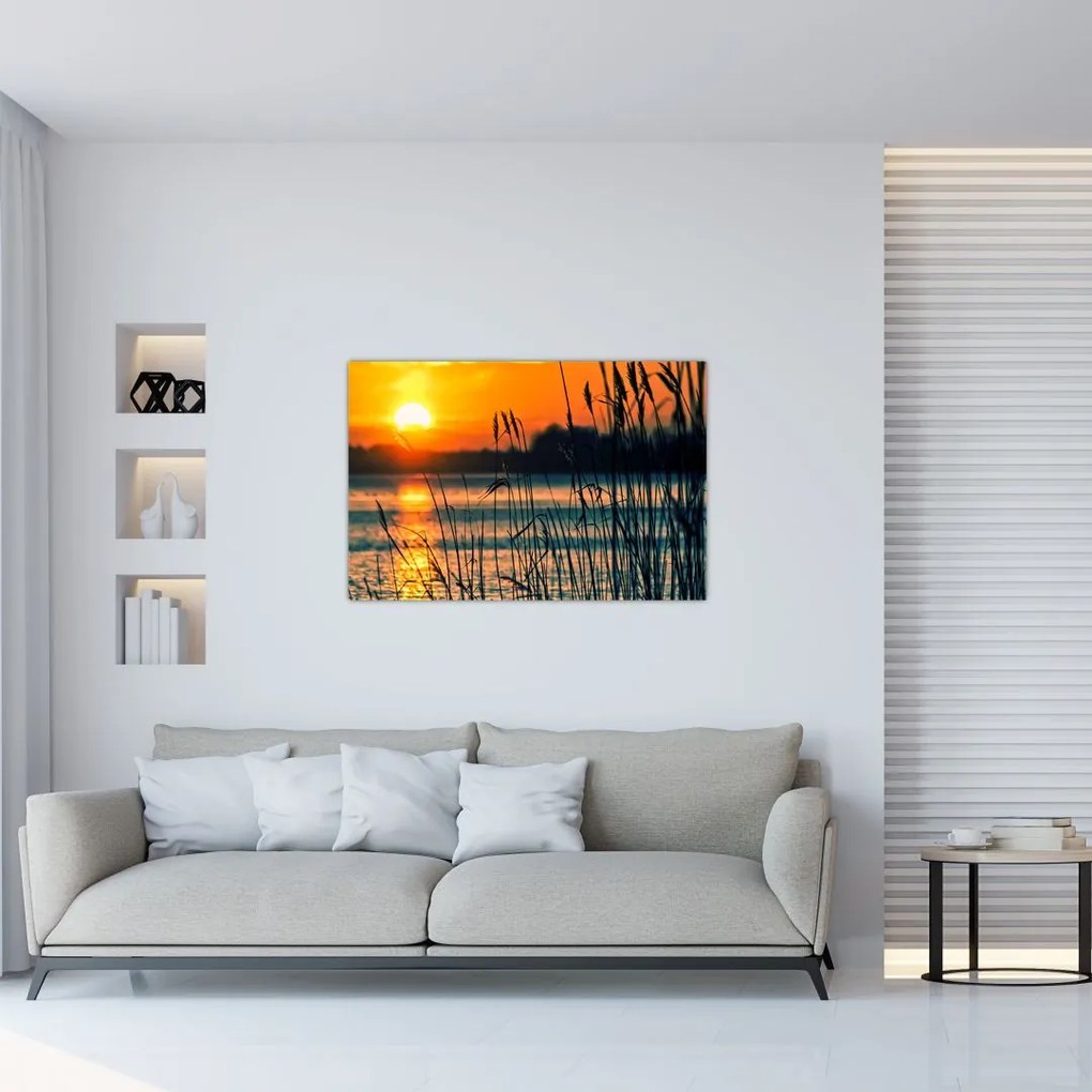 Tablou - Apus de soare la lac (90x60 cm)