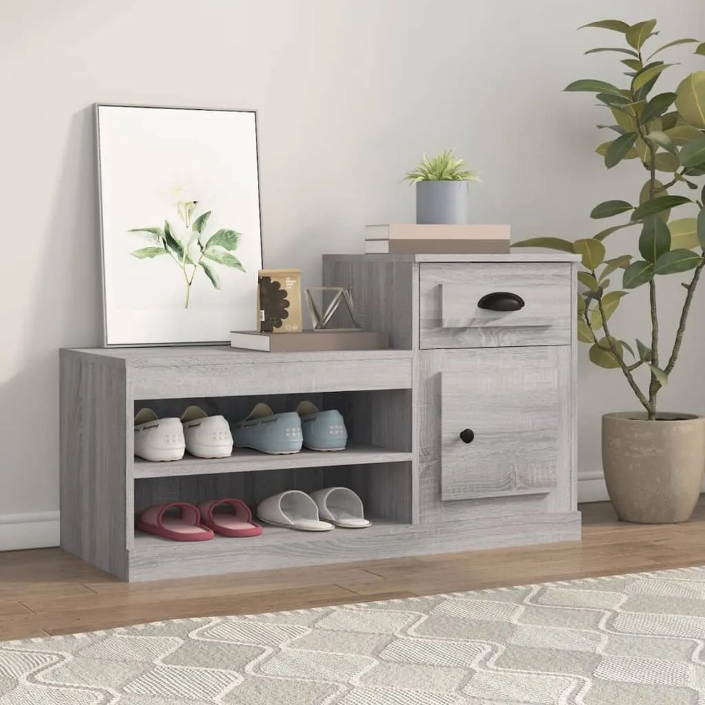 vidaXL Pantofar, gri sonoma, 100x42x60 cm, lemn prelucrat