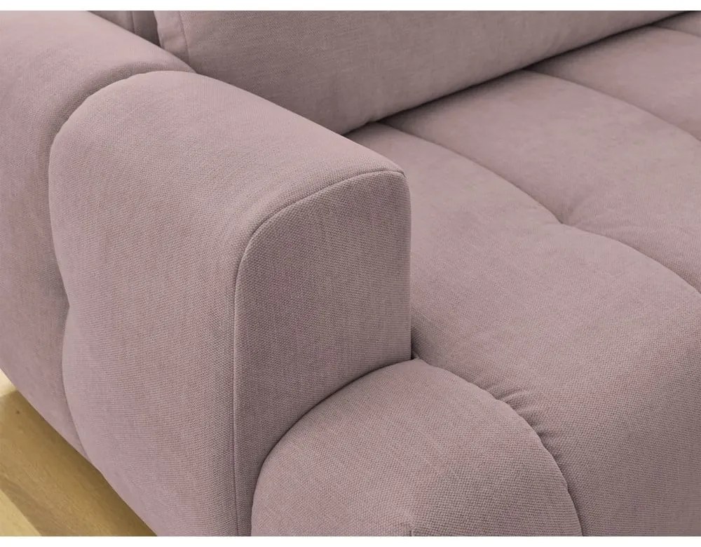 Colțar roz extensibil/cu spațiu de depozitare (cu colț pe partea dreaptă/în formă de ”L”) Fuji – Bobochic Paris