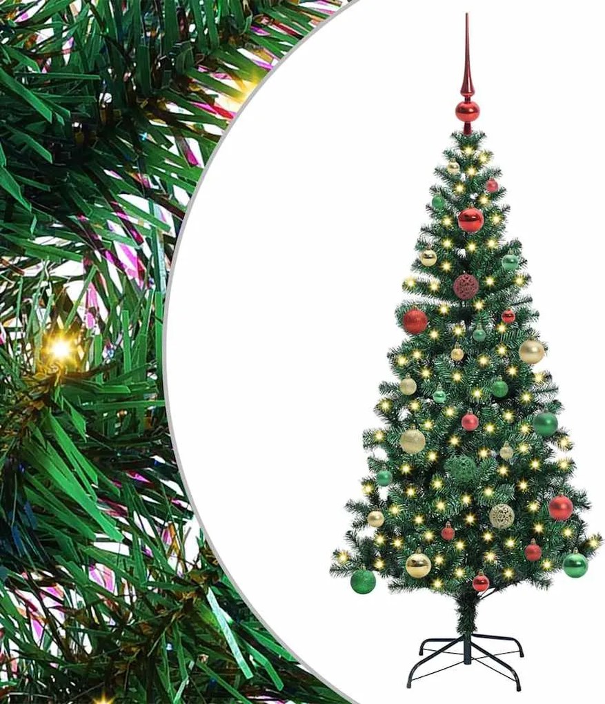 vidaXL Pom de Crăciun artificial pre-iluminat cu 150 LED Verde 150 cm