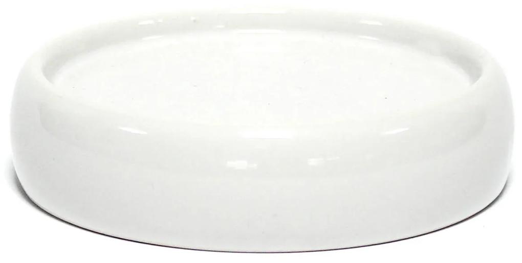 Sapuniera ceramica alba BULLEA, Ø 10 cm