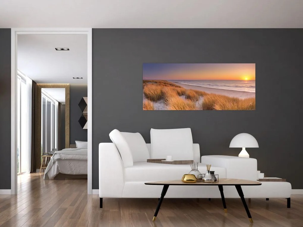 Tablou - Plajă la apus de soare (120x50 cm)