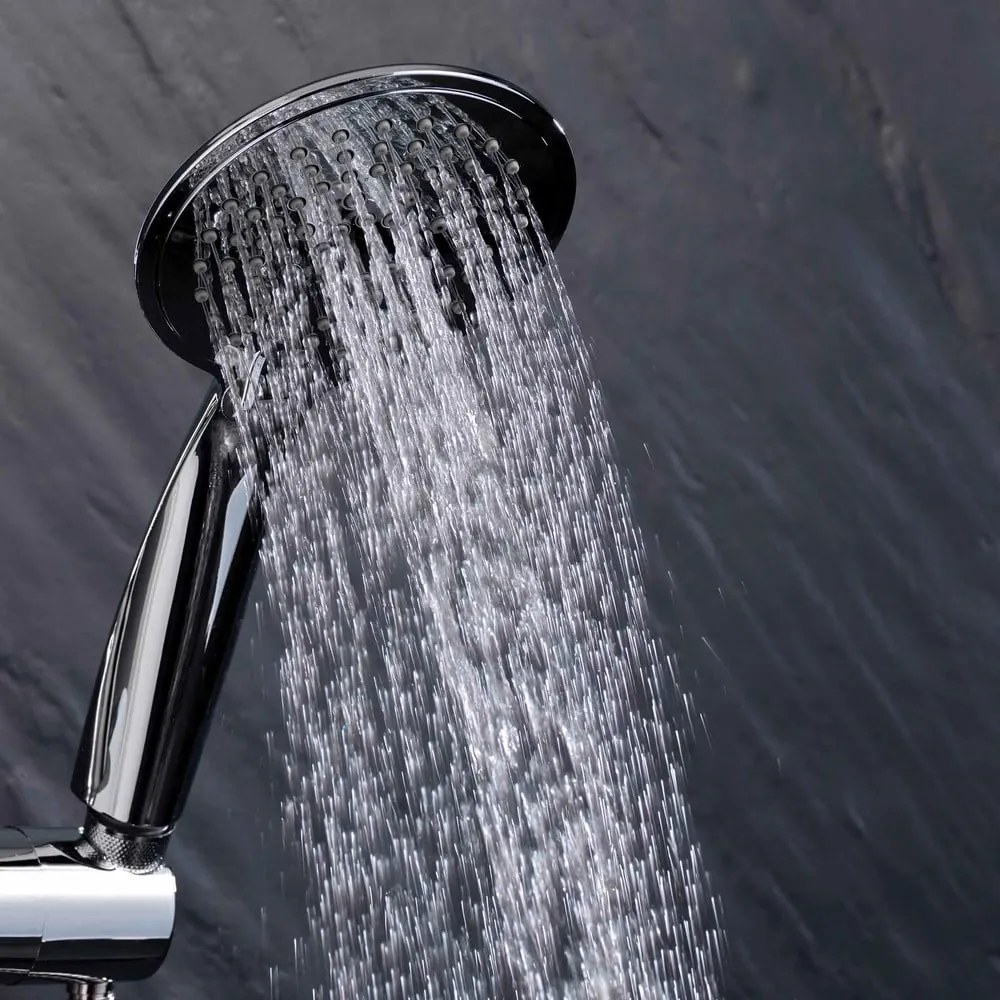 Set de duș argintiu mat din plastic 70 cm cu duș de mână Hydro – douceur d'intérieur