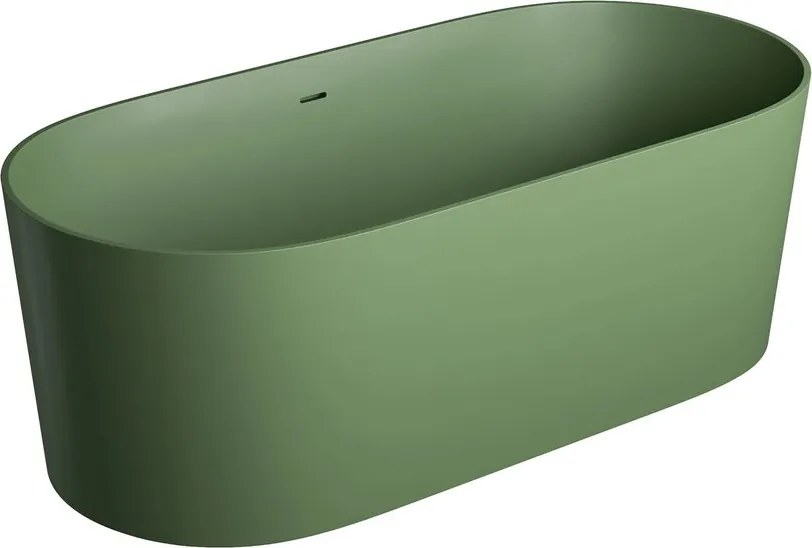 Cada freestanding Omnires Ovo M+ compozit verde olive mat 160x75 cm