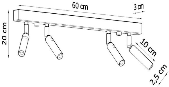 Spot EYETECH 4xG9/12W/230V negru