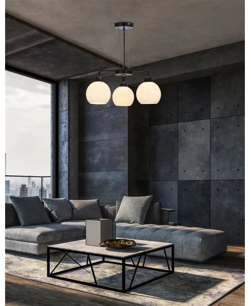 Lustră pe cablu CALDERA 3xE27/60W/230V negru