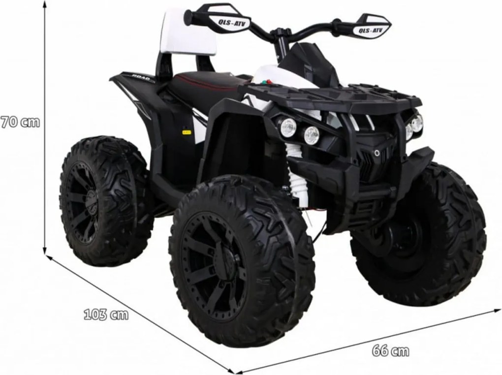 ATV Electric cu acumulator pentru copii NOVOKIDS™ PowerQuad PRO , Cu melodii si lumini, Lungime 103 cm, 3-8 ani , Max 35 kg , Roti EVA, 12V, 4